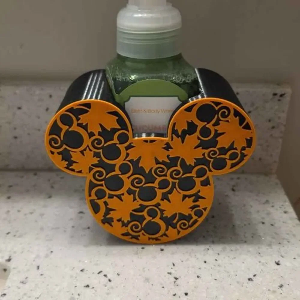 3D Printed Mickey Mouse Fall / Halloween Soap Dispenser - Orange & Black